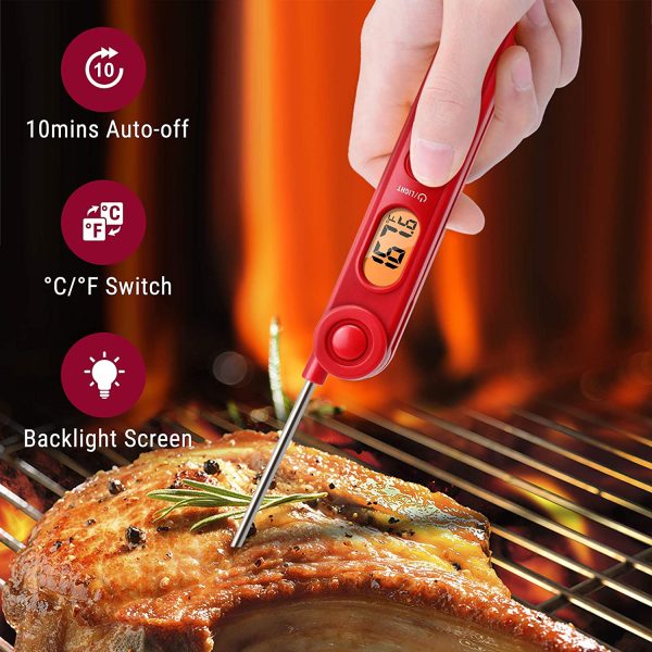 ThermoPro TP03B Digital Instant Read Meat Thermometer Kitchen Cooking Food Candy Thermometer with Backlight and Magnet for Oil Deep Fry BBQ Grill Smoker Thermometer