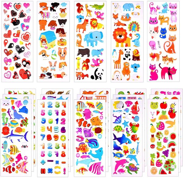 KUUQA 3D Stickers for Toddlers Puffy Stickers for Kids Animals Craft Stickers for Kid Scrapbooking Bullet Journals (20 Different Sheets) - Image 3