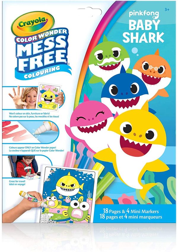 Crayola Mess-Free Color Wonder Pages & Mini Markers Baby Shark Arts & Crafts - Image 2