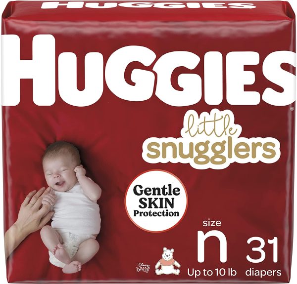 Newborn Diapers - Huggies Little Snugglers Disposable Baby Diapers, 31ct, Jumbo pack