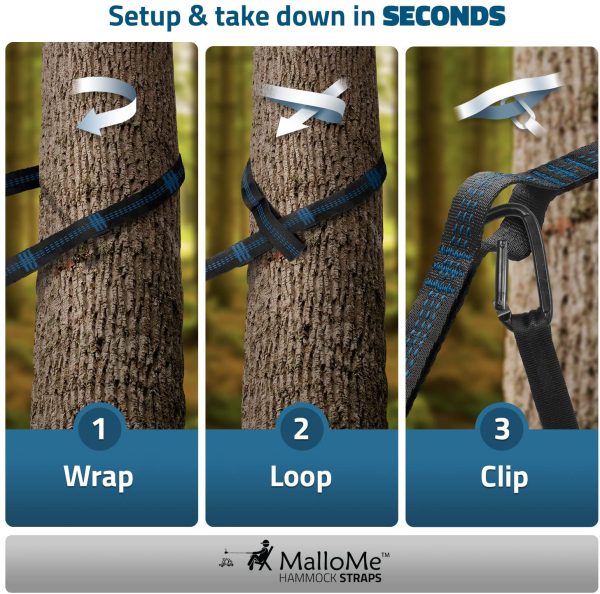 Camping Hammock with Straps - Hammocks - Portable Hammock Kids Hammock Outdoor Hammock - Hamac Double Hammock - 2 Person Hammock Tree Hammock - Hamock Tent for Travel - Hammocks for Outside - Image 3