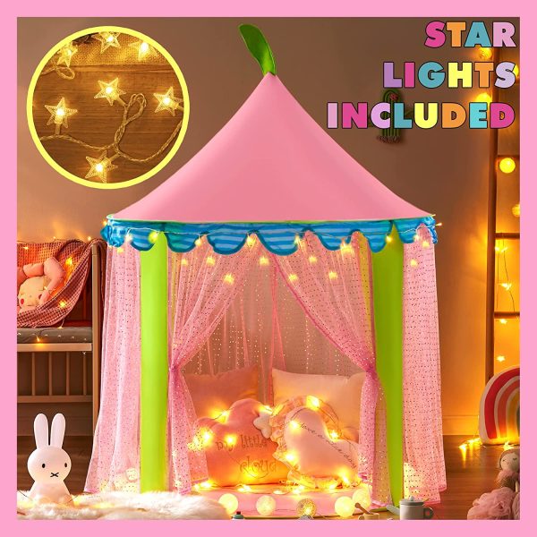 Tiny Land Princess Castle Play Tent With Star Lights & Carry Bag, Kids Foldable Pop Up Play Tent/House Toy For Indoor & Outdoor Use - Image 8