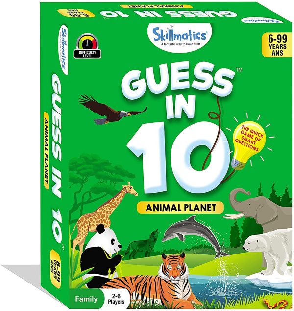 Skillmatics Card Game : Guess in 10 Animal Planet | Gifts for Ages 6 and Up | Super Fun for Travel & Family Game Night