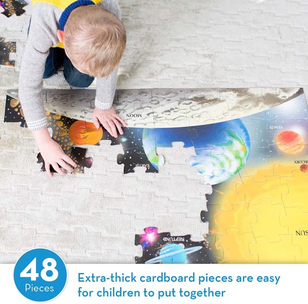 Melissa and Doug Solar System Floor Puzzle, Floor Puzzles, Easy Clean Surface, Promotes Hand-Eye Coordination, 48 Pieces (91.44 cm L x 60.96 cm W) - Image 7