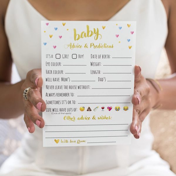 T Marie 40 Baby Shower Game Advice Cards - Baby Prediction, Wisdom and Advice for Mommy to Be - Perfect for Gender Neutral Showers and Girl Boy Gender Reveals - Image 4