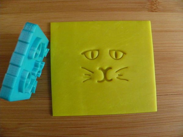 Cat Kitty face stamp for soap clay cement - Image 4