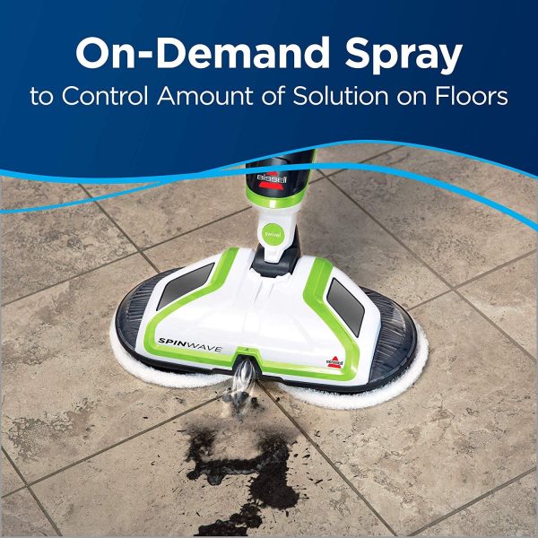 Bissell Spinwave Cord Powered Hard Floor Mop 2039C - Quiet Operation with On Demand Spray for Sealed Hard Floor Surfaces - Includes Trial Formula, A Set of Soft Pads and A Set of Scrub Pads - Image 3