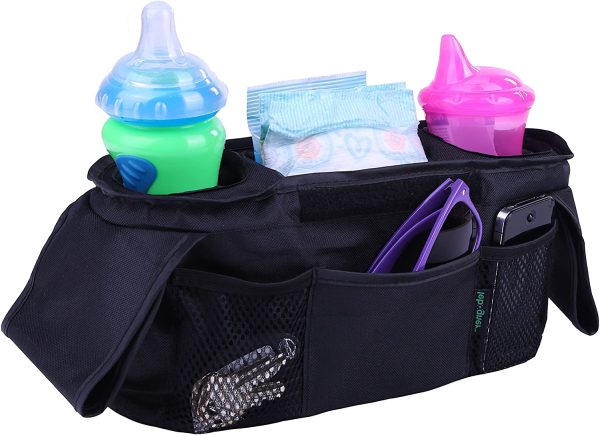 Luxury Stroller Organizer By Lebogner, Stroller Accessories, Universal Black Baby Diaper Stroller Bag, Stroller Cup Holder, Fits Most Strollers - Image 7