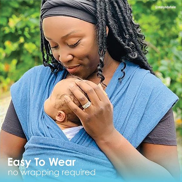 Baby K’tan ORIGINAL Cotton Wrap Baby Carrier, Denim, Medium - Image 8