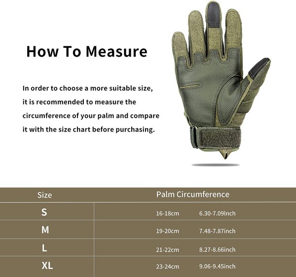 Tactical Gloves, Wear-Resistant Military Gloves, Touch Screen Full Finger Gloves for Cycling Motorcycle Shooting Hunting Hiking Riding Climbing - Image 5