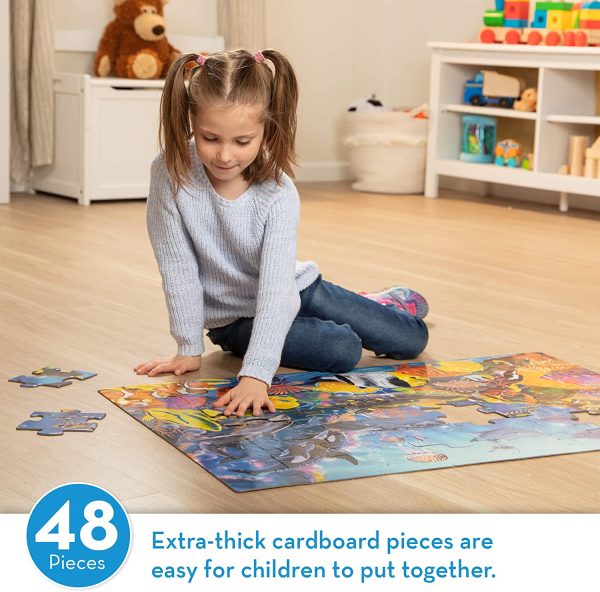 Melissa and Doug Underwater Floor Puzzle (Extra-Thick Cardboard Construction, Beautiful Original Artwork, 48 Pieces, 60.96 cm × 91.44 cm) - Image 5