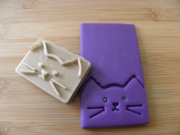 Cat Stamp for soap clays and cement