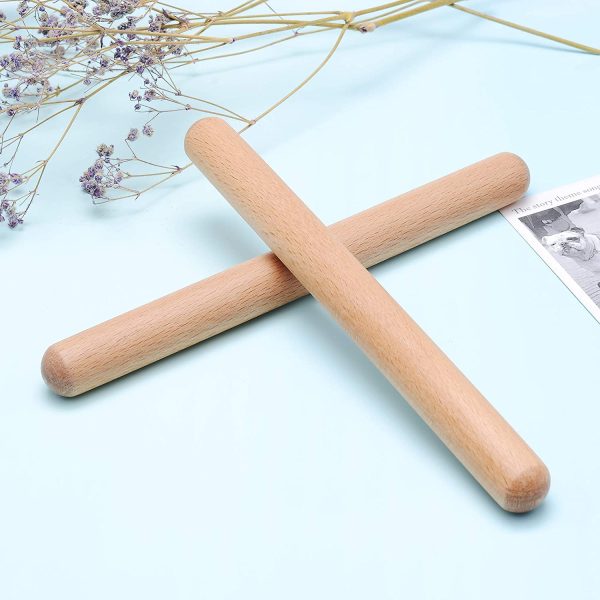 4 Pcs Musical Hand Percussion Instrument Set, includes 1 Pair 8 Inch Rhythm Sticks Wood Claves and 1 Pair Wood Egg Shakers for Kids - Image 7