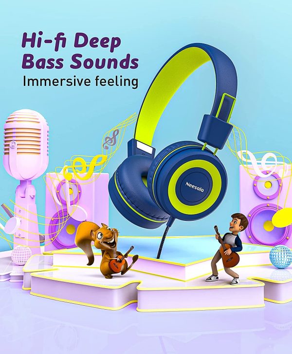 Kids Headphones 2 Pack, Wired Headphones for Kids with Microphone, 91dB Volume Limit Toddler Headphones, Foldable Children Headset On Ear with Sharing Splitter for Boys/Girls/School/Travel - Image 4