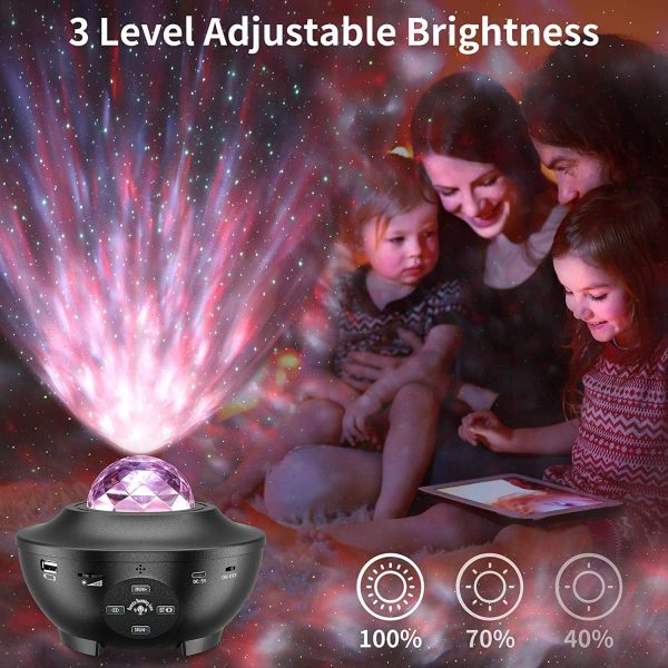 Star Projector, 3 in 1 Galaxy Projector Night Light Projector/LED Starlight Light/ Sky Light with Bluetooth Music Speaker for Baby Kids Bedroom/Game Rooms/Home Theatre/Night Light Ambiance Christmas Gifts(Black)