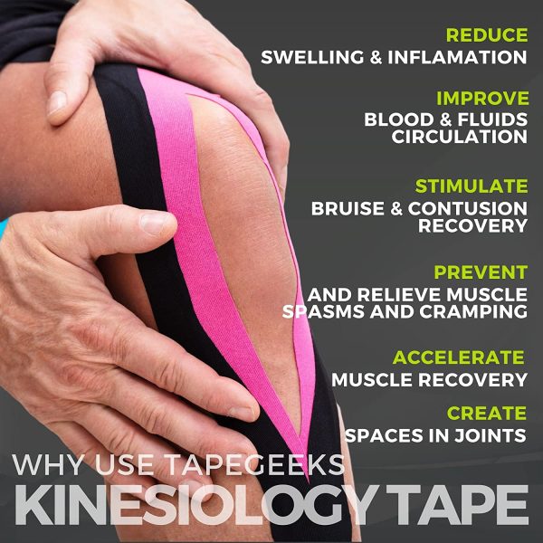 TapeGeeks Premium Kinesiology Tape, Sports & Athletic tape for Athletes - Therapeutic Physio Tape, Easy to cut body tape for therapists and coaches (Uncut 5cm x 5m) Beige Medical Tape - Image 3