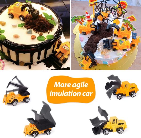 Refasy Birthday Decorations for Boys,Construction Party Supplies for 2nd Birthday Dump Truck and Digger Balloons,Birthday Banner,Cupcake Toppers for Kids Birthday Party