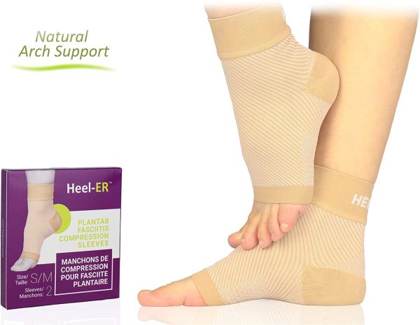 Plantar Fasciitis Compression Foot Sleeves - Heel-ER Socks with Arch & Ankle Support - Brace for Heel Pain Relief, Spur, Sore Feet for Men & Women - Image 6