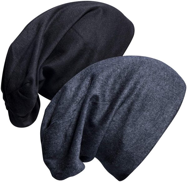 Senker 2 Pack Cotton Slouchy Beanie Hats, Chemo Headwear Caps for Women and Men - Image 4