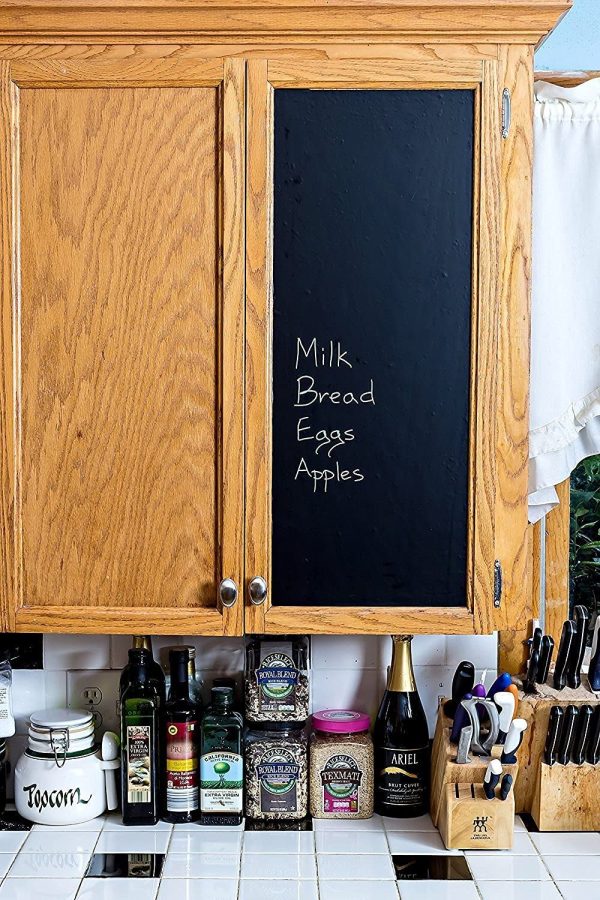 Large Chalkboard Wall Sticker - 17.3 x 96 inches (8 Feet) - 5 Chalks Included - Chalk Paint Alternative - Self Adhesive Blackboard Contact Paper Roll - Peel & Stick Black Board Wallpaper Decal Vinyl - Image 8