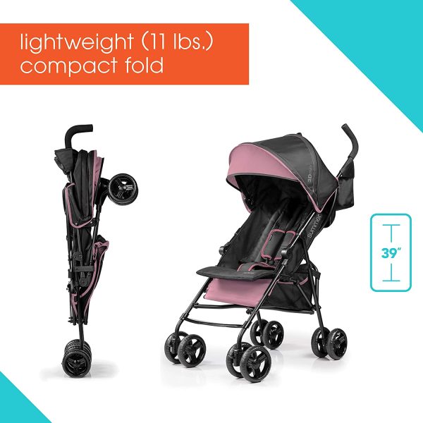 Summer Infant 3Dmini Convenience Stroller (Pink/Black) (32883) - Image 2