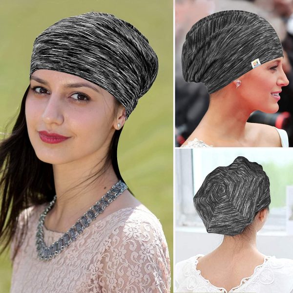 Silk Bonnet Sleep Cap-Satin Sleeping Cap for Women and Men,Soft and Comfortable of Silk Night Cap,Large Beanie Hat & Adjustable of Shower Cap Hair Cover Bonnets Used for Natural Curly Hair Protection - Image 3