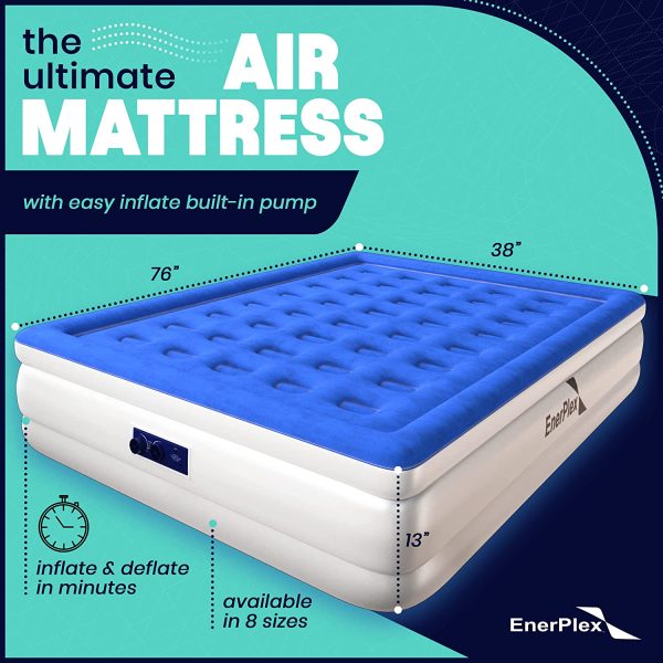 Premium Dual Pump Luxury Twin Size Air Mattress Airbed with Built in Pump Raised Double High Twin Blow Up Bed for Home Camping Travel