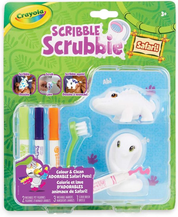 CRAYOLA  Scribble Scrubbie Safari Animals, Crocodile and Cobra, Holiday Toys, 2 Count, Age 3, 4, 5, 6 - Image 2