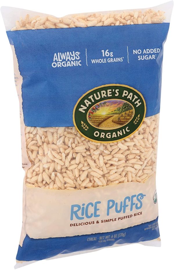 Nature's Path Organic Puffed Rice Cereal 170g EcoPac Bag, Light Brown - Image 2