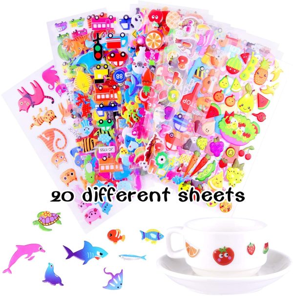 KUUQA 3D Stickers for Toddlers Puffy Stickers for Kids Animals Craft Stickers for Kid Scrapbooking Bullet Journals (20 Different Sheets) - Image 7