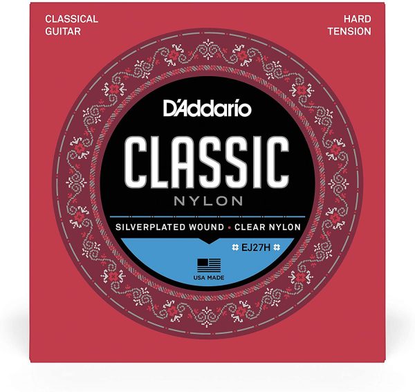 D'Addario Guitar Strings - Classic Nylon Guitar Strings - EJ27H Classical Guitar Strings - Silver Plated Wrap, Nylon Core, Clear Student Nylon Trebles - Hard Tension, 1-Pack - Image 2