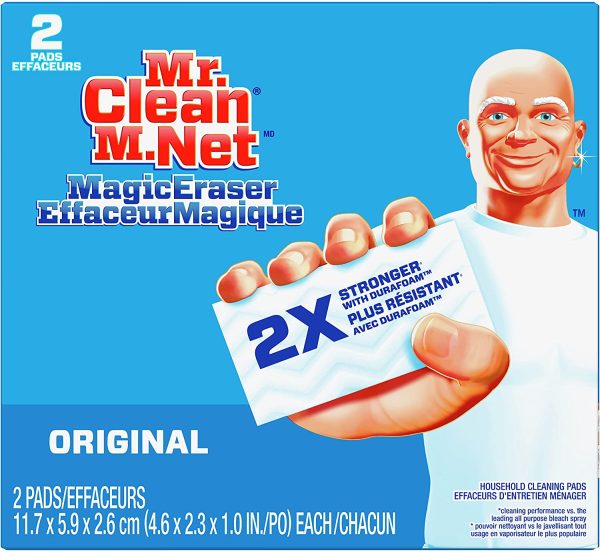 Mr Clean Magic Erasers Original, Bathroom, Shower, and Oven Cleaner, Cleaning Pads with Durafoam, 2 Count - Image 2