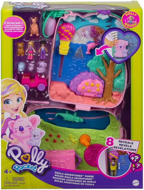 Polly Pocket Koala Adventures Wearable Purse Compact with Micro Polly Doll & Friend Doll, 8 Outdoor-Related Features, 5 Animals & Removable Vehicle Accessory, Great Gift for Ages 4 Years Old & Up - Image 5