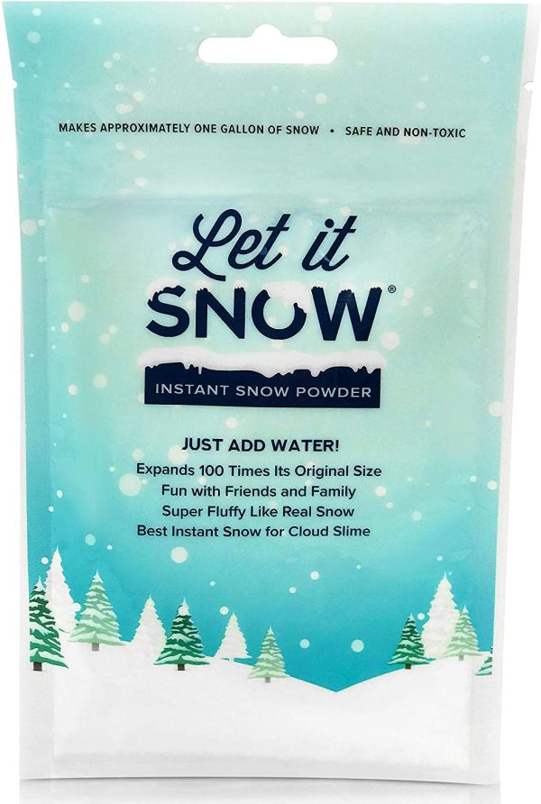 Let it Snow Instant Snow Powder for Slime - Premium Fake Snow for Cloud Slime and Holiday Snow Decorations - Made in The USA