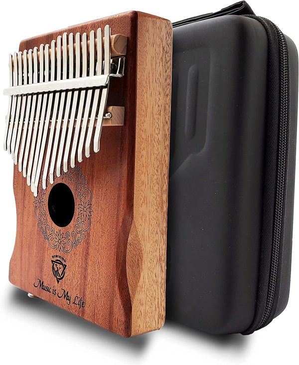 Kalimba Thumb Piano 17 keys Portable Wood Finger Piano Built-in with Pickup, learning instruction, Tune Hammer inside the package and protective case gift for kids and adults beginner and professional (17 Keys, Brown - Standard) - Image 3