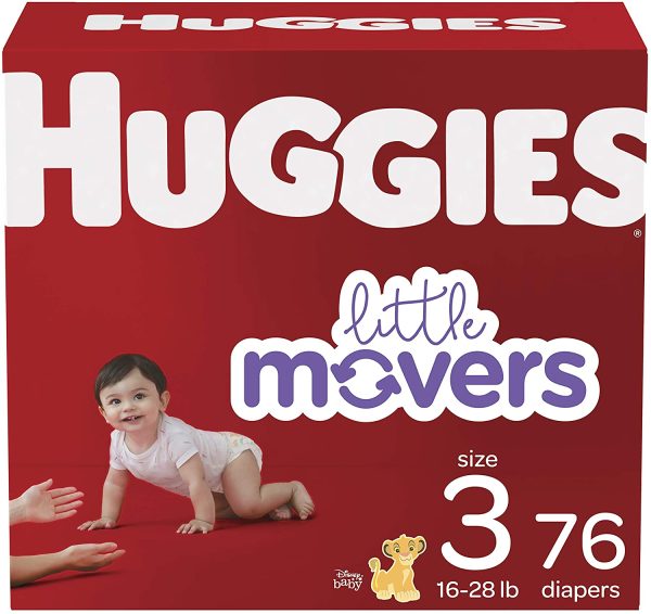 Diapers Size 3 - Huggies Little Movers Disposable Baby Diapers, 76ct, Giga Pack - Image 9