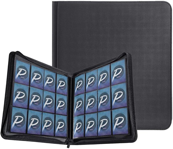 Trading Cards Album, Cards Collectors Album with 20-Side Loading Pocket Binder ?Ӗremium Zip Binder Waterproof Trading Display Holder??yolds Up to 480 Cards - Black - Image 7