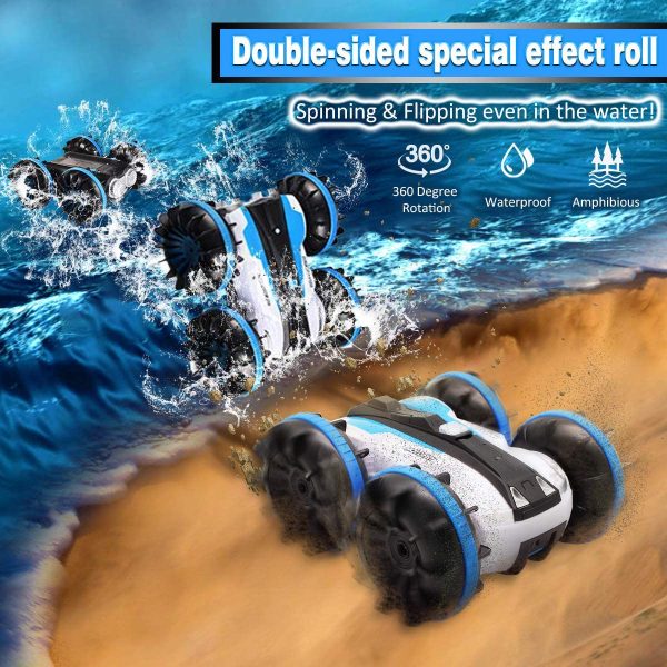 Toys for 8+ Year Old Boys Amphibious Remote Control Car Boat for Kids 2.4 GHz RC Stunt Car 4WD Off Road Radio Controlled Monster Truck Land Water 2 in 1 Remote Control Vehicle for Boys Girls Birthday Gifts - Image 3