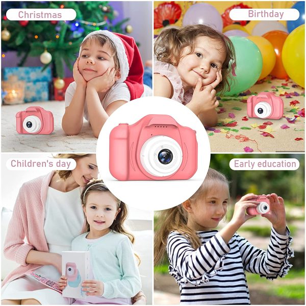 Kids Camera for Girls, 1080P HD Children's Digital Camera Toy, Toddler Selfie Video Camcorder for 3 4 5 6 7 8 9 Years Old with 32GB SD Card for Christmas Birthday Gift -Pink - Image 7