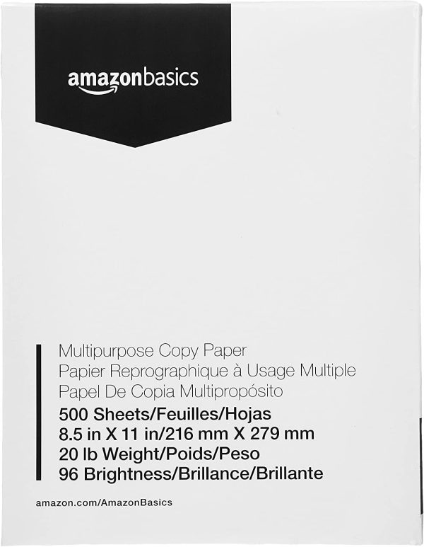 Multipurpose Copy Printer Paper - 96 Bright White, 8.5 x 11 Inches, 1 Ream (500 Sheets) - Image 2