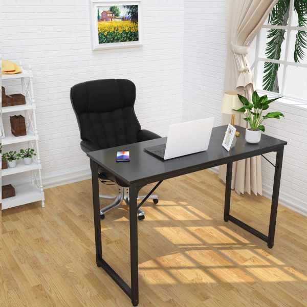 Small Computer Desk 32 Inch,  Small Writing Computer Desk for Small Space, Sturdy Laptop Study Desk Table Modern Simple Style Home Office, Black - Image 5