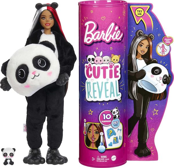 Barbie Cutie Reveal Doll with Panda Plush Costume & 10 Surprises Including Mini Pet & Color Change, Gift for Kids 3 Years & Older - Image 4