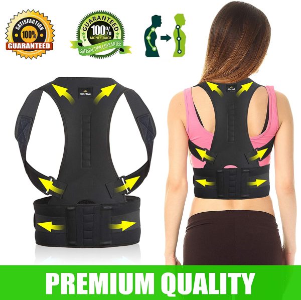 SOMAZ Adjustable Posture Corrector for Men&Women&Kids, Slouching Corrector, Clavicle Support, Back Straightener, Upper and Lumbar Back Brace Support for Rounded Shoulders & Back Pain (L)?M? - Image 6