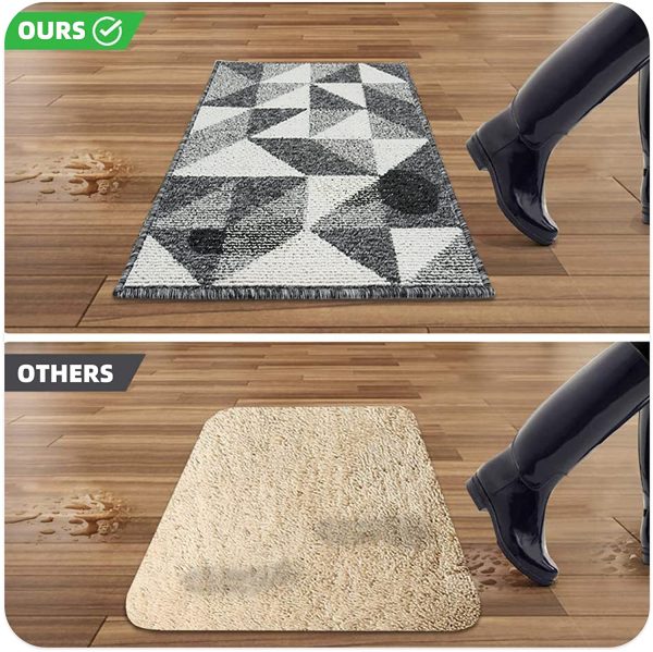 Color G Indoor Mat 20"x32" Entrance Mat Waterproof Front Door Mat Non Slip Washable Inside Mat for Entry Door - Black - Image 4