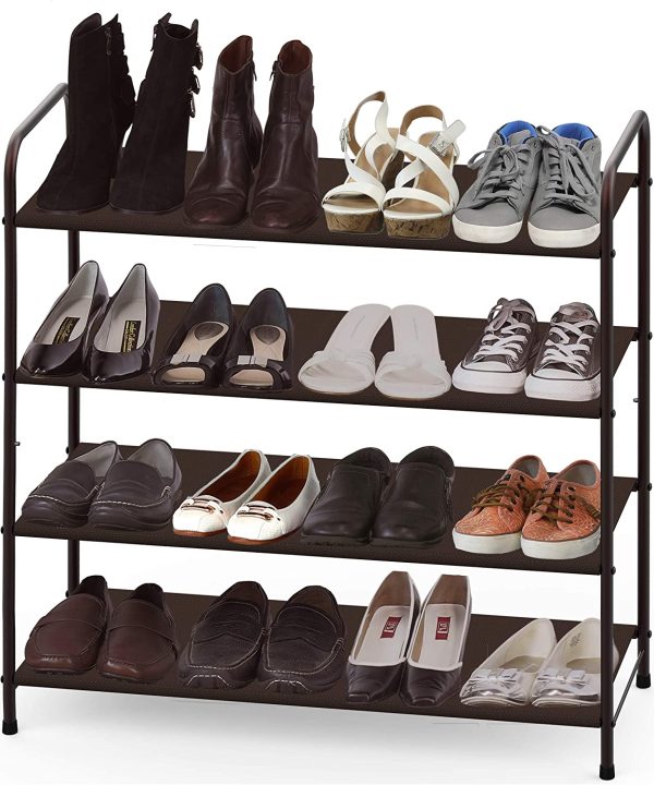 4-Tier Shoe Rack Storage Organizer, Bronze - Image 4