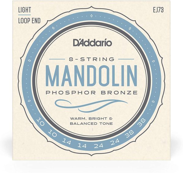 D'Addario EJ73 Phosphor Bronze Mandolin Strings, Light, 10-38