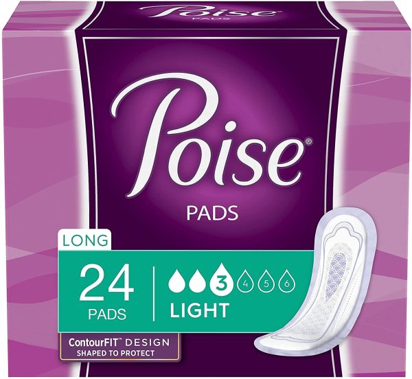 Poise Incontinence Pads for Women, Light Absorbency, Long, 24 Count - Image 5