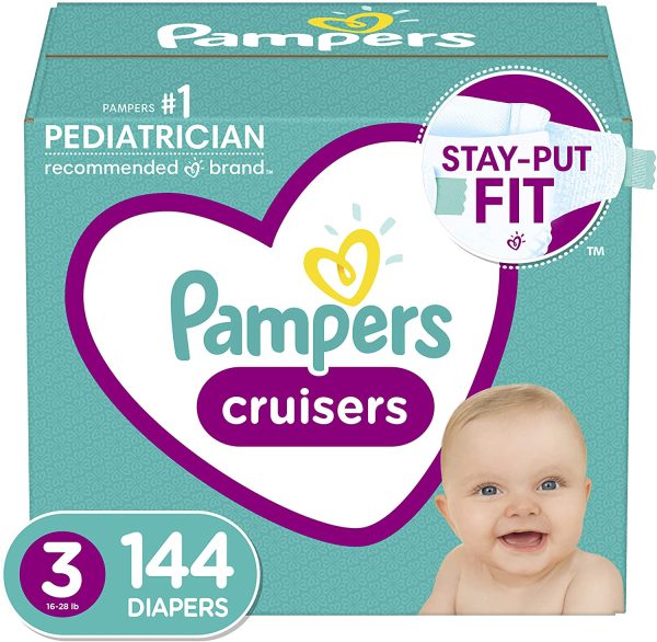 Diapers Size 3, Pampers Cruisers Disposable Baby Diapers, 144 Count, Huge Pack - Image 2