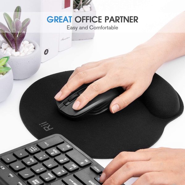 Mouse pad,Ergonomic Memory Foam Mouse Pad,Mouse Pad Wrist Rest,Non-Slip Rubber Base Rest Mouse Pad Wrist Rest Support, Soft Mouse Mat for Gaming,Office,Computer,Laptop,Mac,Black - Image 4