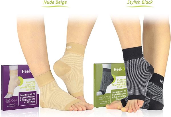 Plantar Fasciitis Compression Foot Sleeves - Heel-ER Socks with Arch & Ankle Support - Brace for Heel Pain Relief, Spur, Sore Feet for Men & Women